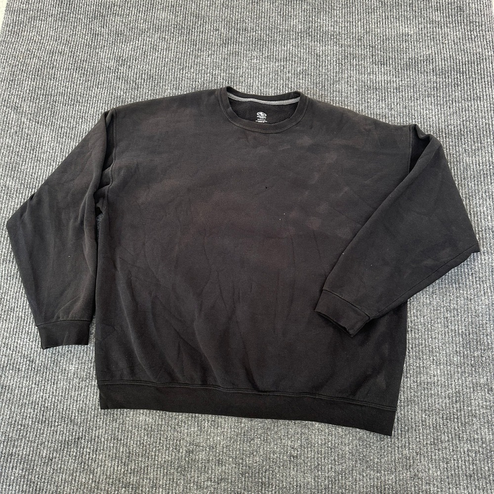 Athletic Works Mens Crewneck Sweatshirt 3XL Black Fleece Pullover